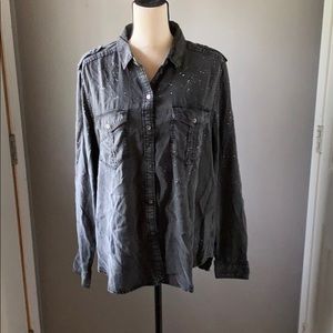 AE Military Style Button Down Shirt